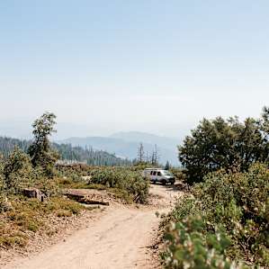 Looking down at the drive-in sites.