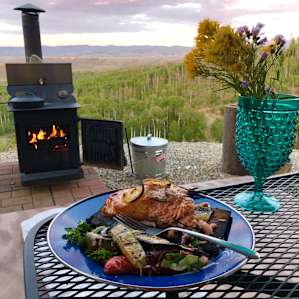Grill dinner, after picking a few flowers.
