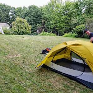 Large front yard close to woods and nature sounds