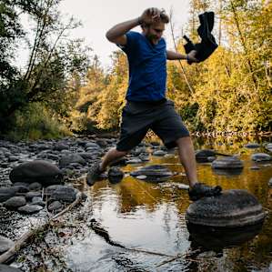 By far, our favorite thing about The Homestead was the creek, and hopping along it.