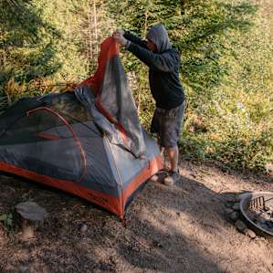 Another spot for size comparison. He had a comfortable sleep, but you probably couldn't fit a larger tent at this spot.