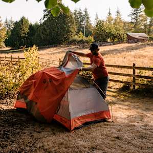Flat ground and plenty of space. There is another camping area closer to the pool.
