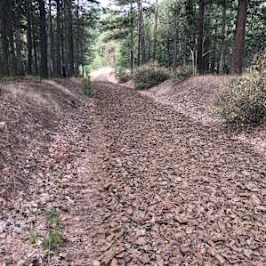 Freshly rocked road - awaiting compaction