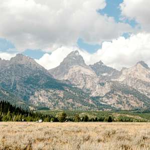 Just a short drive from the beautiful Grand Tetons (pictured in the park, here), and only a bit further north to Yellowstone.