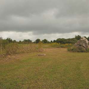 Pondside camping area.