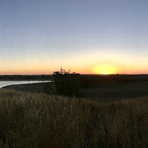 A gorgeous sunset from our site.