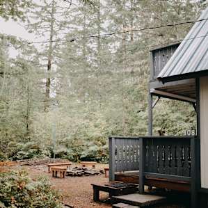 The entrance to the cabin.