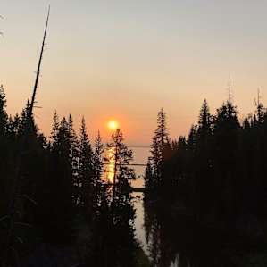 Sunrise at Grant Village campground