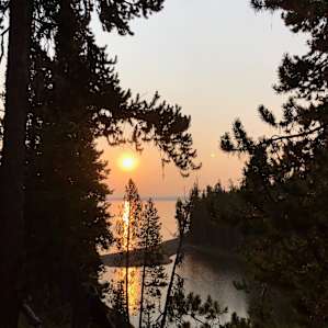 Sunrise at Grant Village campground