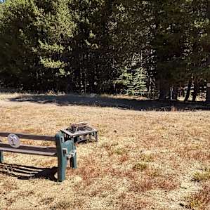 Campsite #1 -- nice bench next to the fire.