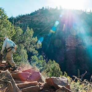 Fishermen making their way back up out of the gorge