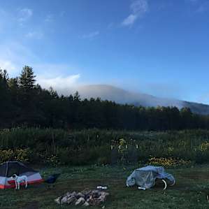 The morning view from the stargazing tent camping area