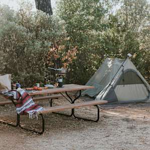 tent food picnic table