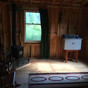 It may look small but it is perfect for two people. Lovely cabin.