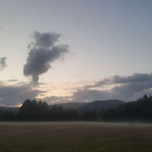 Evening skies and the coastal range...