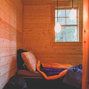 Warm morning inside the cabin.
