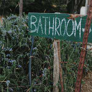 Bathroom that way!