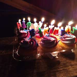 We bought and enjoyed some surprise birthday cupcakes for my dad from the Tops not too far away.