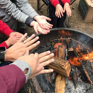 Fire pit at campsite/
