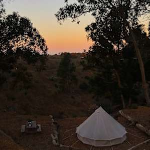 The campsite at sunrise.