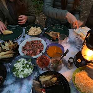 Late night dinners by lantern light!