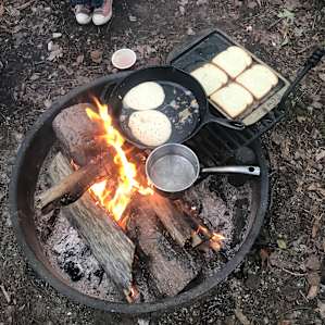 Enough room on the grill to cook a big breakfast!