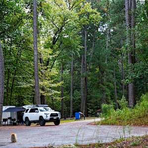 4 tent only sites are in their own quiet area with large towering trees, trash bins right at camp, well done tent pads and picnic tables for each site. The sites are also right at the entrance to 3 trail heads and the lake is just about 75 yards away!