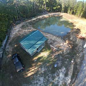 Drone view of the cabin site.