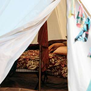 Sunset glamping at Mariposa