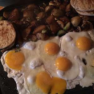Fresh eggs from our host!