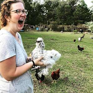 pure joy holding a silkie for the first time