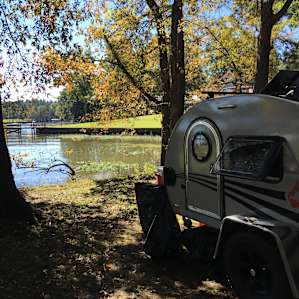 Camper by the lake.
