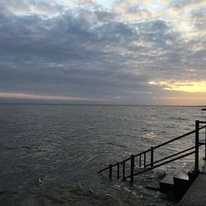Lake Pontchartrain beach was closed due to high waters when we visited.