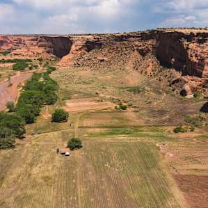 A farm within the canyon.