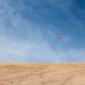 Kite flying at Great Sand Dunes National Park and Preserve.