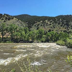 The Arkansas River right next to the campsites.