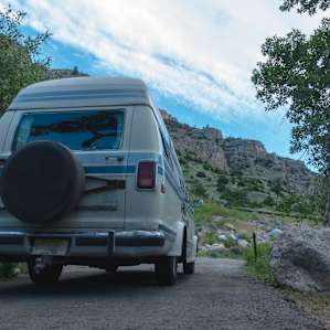 Our campsite in Popo Agie Campground.
