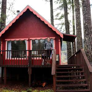Little Red Cabin by Mt. Rainier