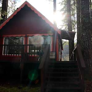 Little Red Cabin by Mt. Rainier