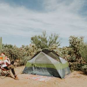 One of the cleared campsites amongst the cacti.