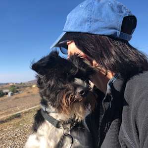 Sharon and our dog Beau enjoying the unobstructed 360 degree view. We saw lots of hot air balloons.