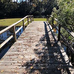The bridge over to the island.