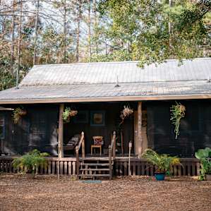 The hosts house. Easier to see in the daytime.