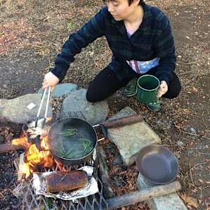 cookin over the fire pit ~