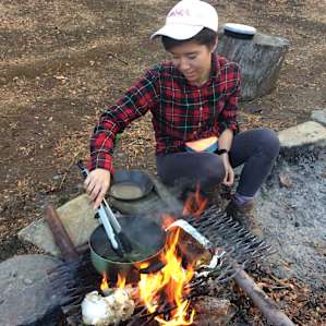 many cooking spaces provided - we went with the traditional fire pit for a Thanksgiving dinner!