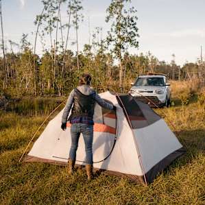 Lots of space! You can also park close to your tent, if you'd prefer.