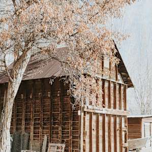 Set up to the left of this barn