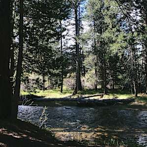 The river that goes through the campground is quite calming