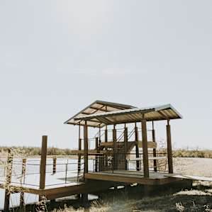 The deck really is incredible. It's got four stories and makes your primitive camping experience feeling like a 'glamping' one.