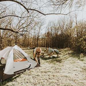 There are a few spaces you can set your tent up in this space. We opted for the spot under the biggest tree.